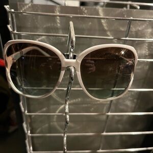 White Sunglasses with Light Teal Temples